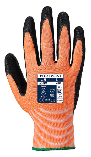 Portwest Amber Cut Glove - Nitrile Safety Work Wear Protective Gloves ...