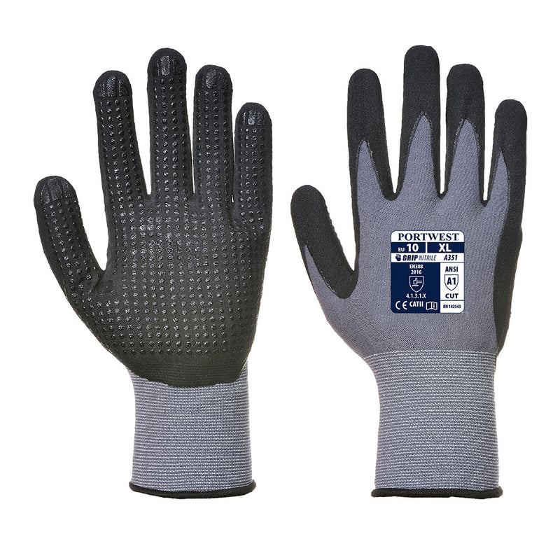 Portwest A351 DermiFlex Plus Handling Glove with PU/Nitrile Foam Palm Grip ANSI