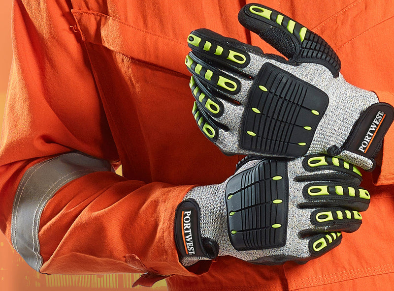Portwest Anti Impact Cut Resistant Therm Glove Grey/Black A729