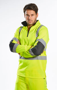 Portwest B308 Xenon Hi-Vis Polycotton Rugby Shirt with Reflective Tape ANSI