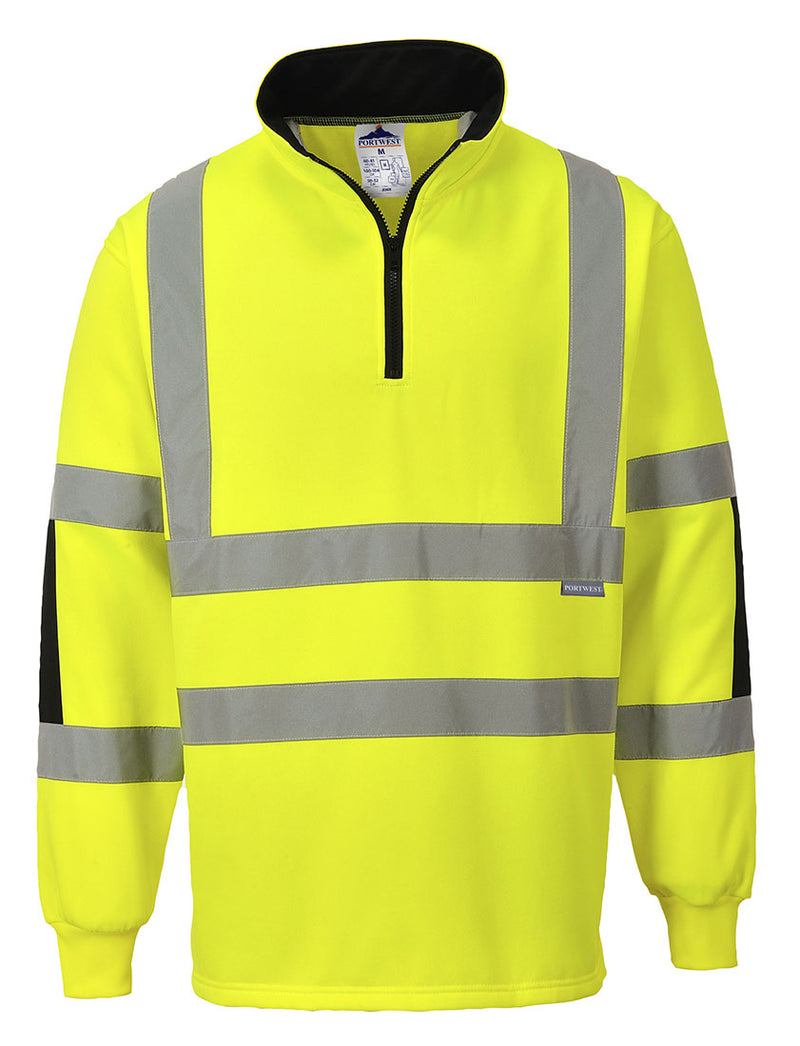Portwest B308 Xenon Hi-Vis Polycotton Rugby Shirt with Reflective Tape ANSI