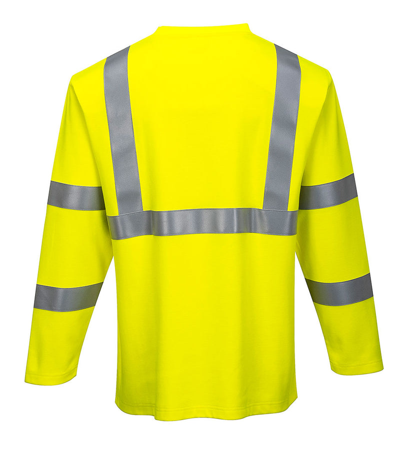 Portwest FR96 FR Long Sleeve Safety Work T Shirt in Reflective Hi-Vis ASTM ANSI