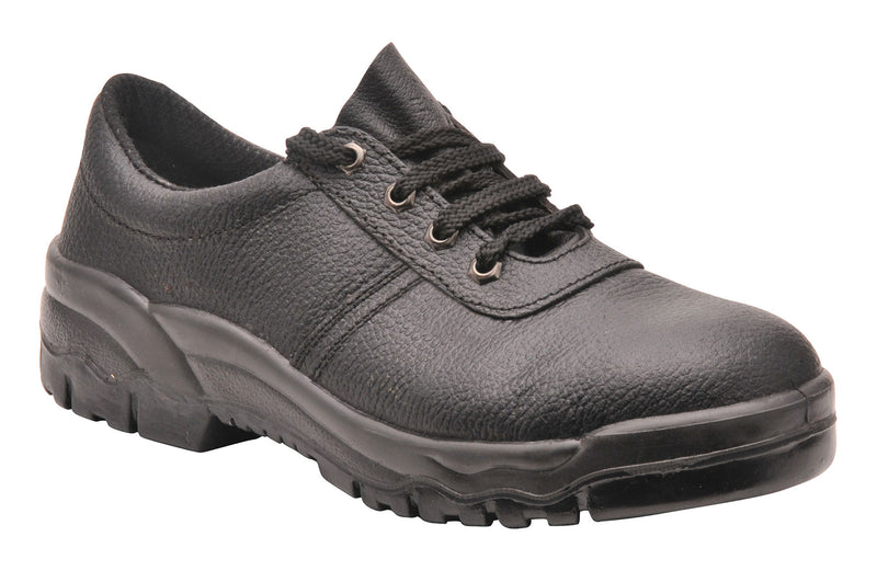 Portwest FW14 Steelite Black Leather Work Shoe with Protective Steel Toecap ASTM