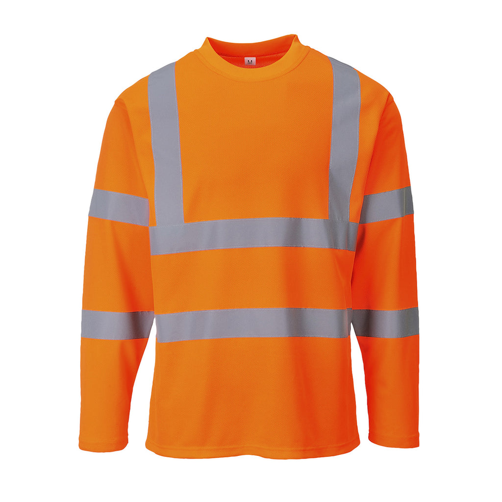 Portwest S278 Reflective Hi-Vis Cotton Long Sleeved Safety T-Shirt ANSI
