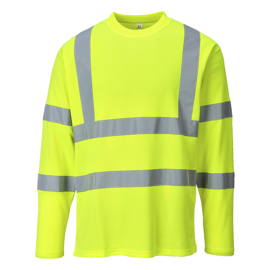 Portwest S278 Reflective Hi-Vis Cotton Long Sleeved Safety T-Shirt ANSI