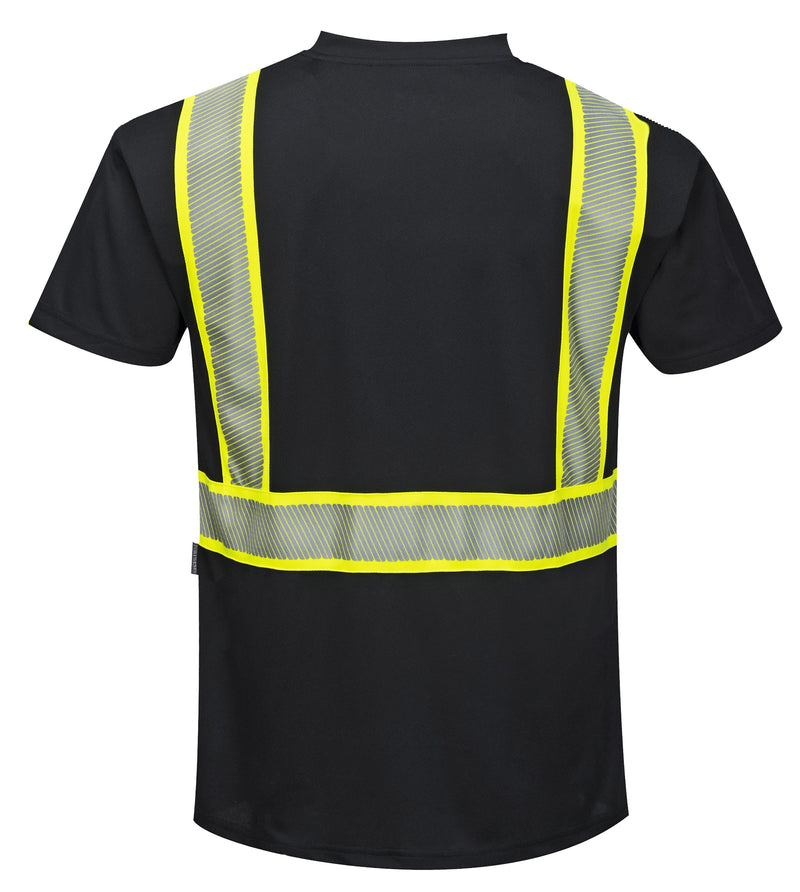 Portwest S396 Iona Short Sleeve Safety Work  T Shirt  with HiVis Reflective Tape