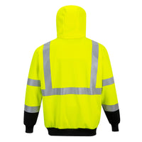 Portwest UB315 Reflective Hi-Vis Two-Tone Safety Work Zipped Hoodie ANSI
