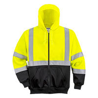 Portwest UB315 Reflective Hi-Vis Two-Tone Safety Work Zipped Hoodie ANSI